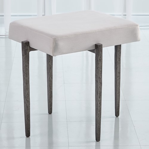 Laforge Bench-Natural Iron w/Muslin Cushion Laforge Bench-Natural Iron w/Muslin Cushion