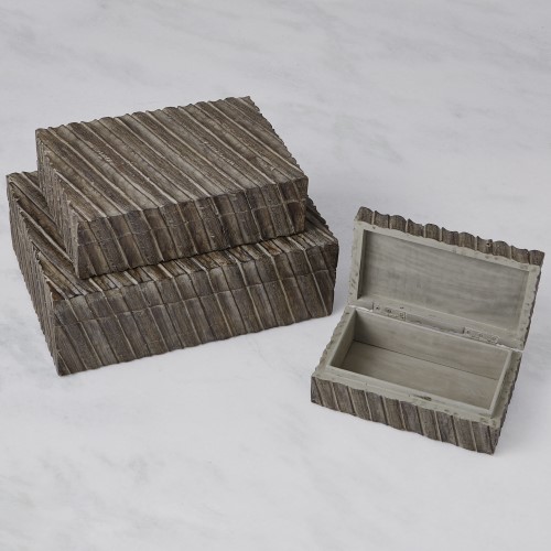 Tara Carved Box-Grey Tara Carved Box-Grey