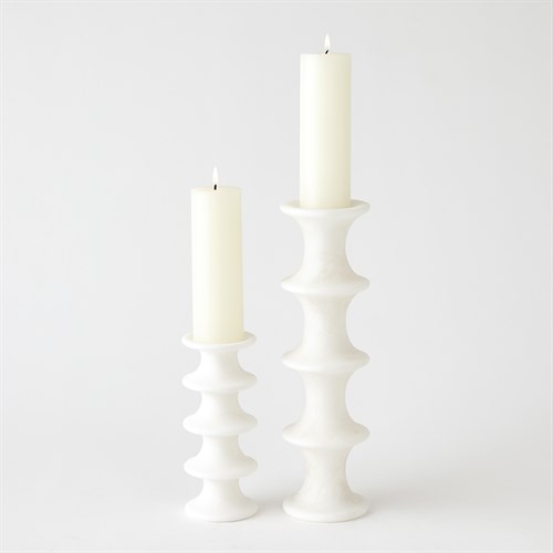 Ridge Candlesticks-White