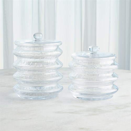 Wave Canister Collecion-Clear Seeded