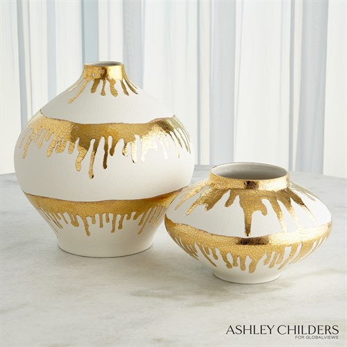 Nuove Vase Collection-Gold Drips