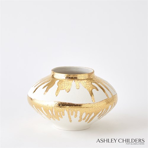 Nuove Vase-Gold Drips-Sm