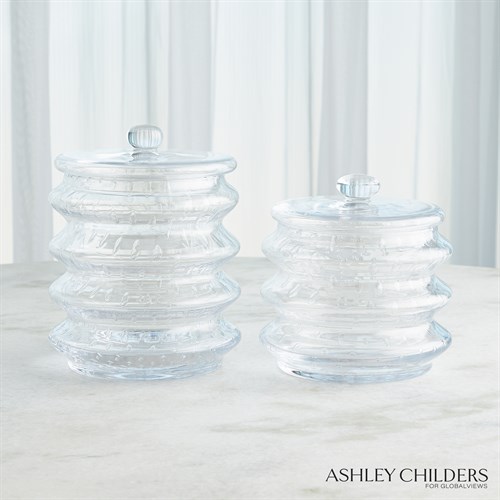 Wave Canister Collecion-Clear Seeded