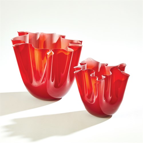 Handkerchief Vases-Deep Red