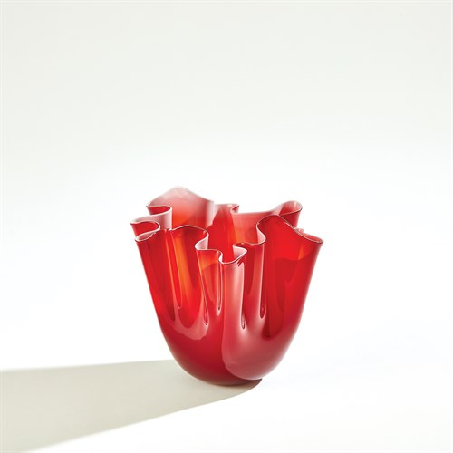 Handkerchief Vase-Deep Red-Sm