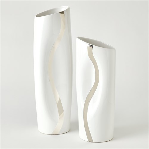 Loose Stripe Vases-Platinum