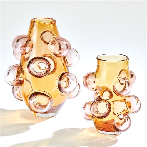 Bubbled Vases-Amber Blush