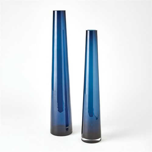 Glass Tower Vase-Blue