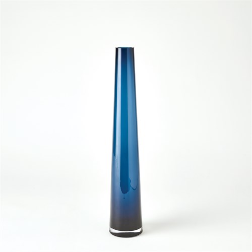 Glass Tower Vase-Blue-Sm