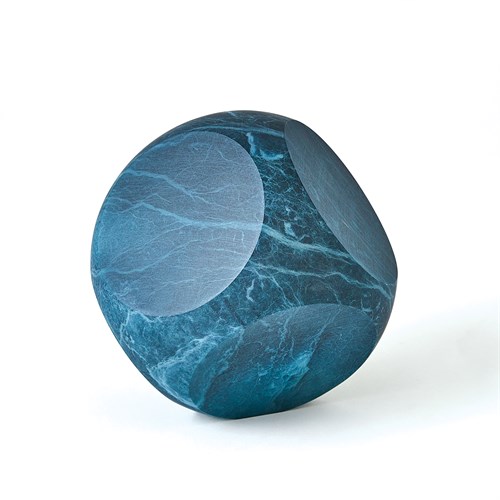 Square Alabaster Object-Blue