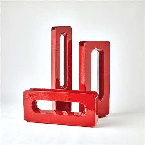 Rectangle Vases-Deep Red