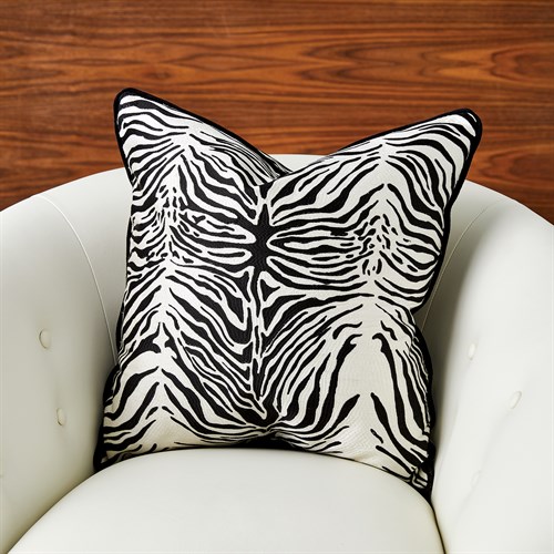 Zebra Pillow-White & Black