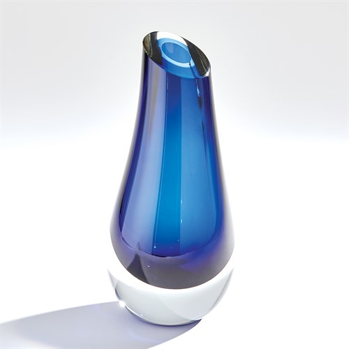 Slant Vase-Blue-Lg