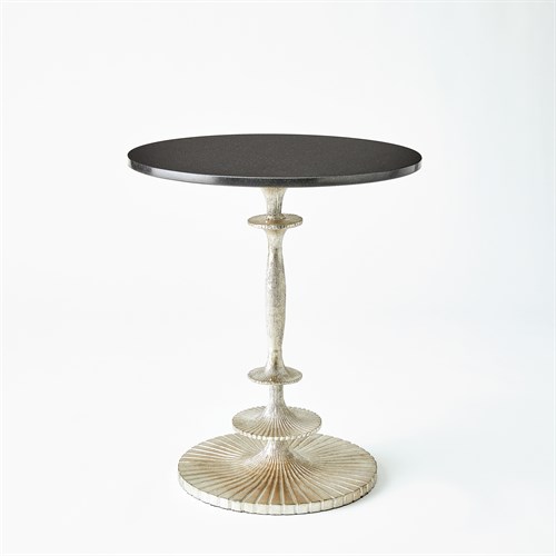 Fluted Side Table-Silver Leaf