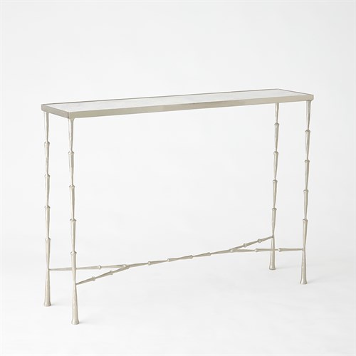 Spike Console-Antique Nickel w/White Marble