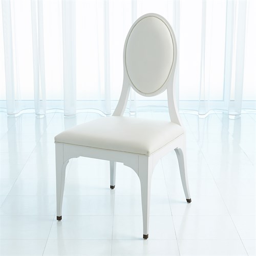 Harlow Chair-White w/White Leather & Muslin Harlow Chair-White w/White Leather & Muslin