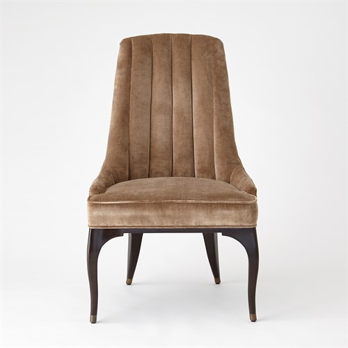 Channel Tufted Dining Chair-Mushroom & Muslin