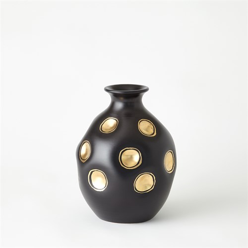 Dimples Vase-Black-Round