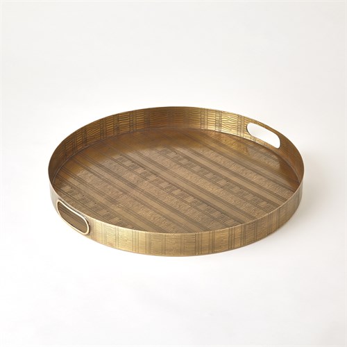 Plaid Etched Tray-Antique Brass Plaid Etched Tray-Antique Brass