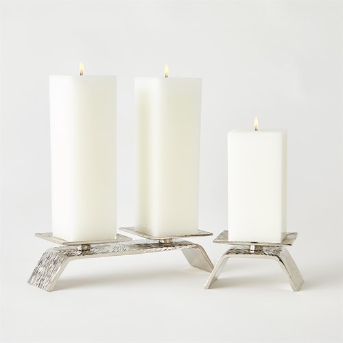 Torch Candleholder Collection-Nickel