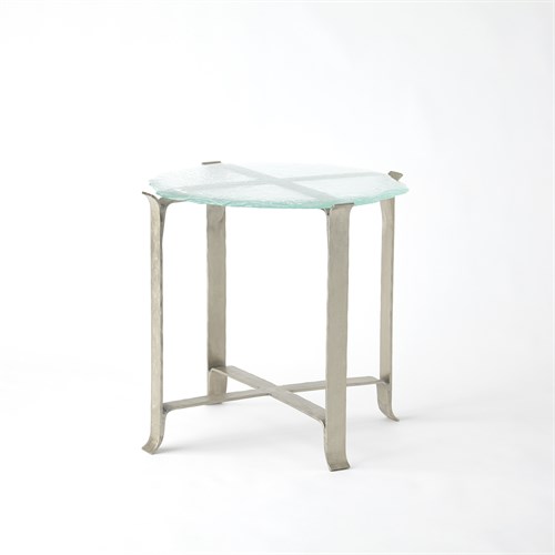 Melting Glass Side Table-Nickel