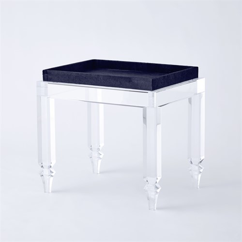 Acrylic Table w/Blue Hair-on-Hide Tray