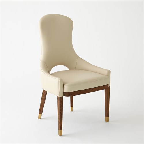 Nola Dining Chair-Ivory Leather
