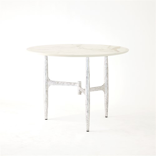 Radius Tables-Silver w/Golden White Top