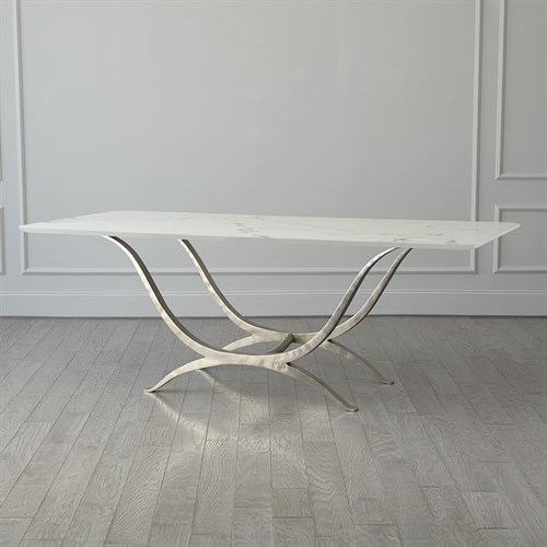 Chorda Dining Table-Nickel-Rectangle