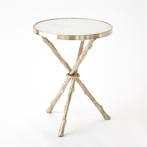 Twig Table-Brass & White Marble