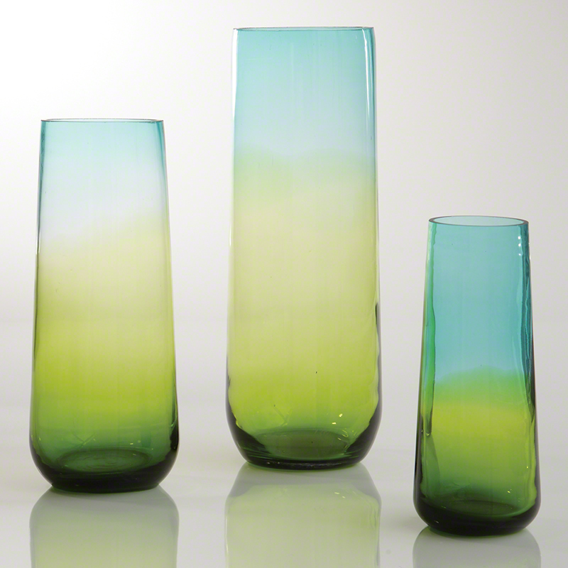 Ombre Taper Vase-Aqua/Green Ombre Taper Vase-Aqua/Green