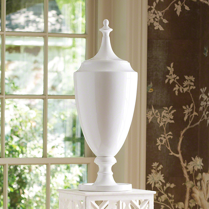 Products Grande Urn W Lid White Global Views