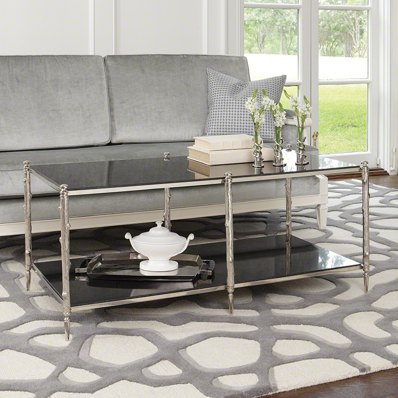 Arbor Cocktail Table-Nickel & Black Granite Arbor Cocktail Table-Nickel & Black Granite