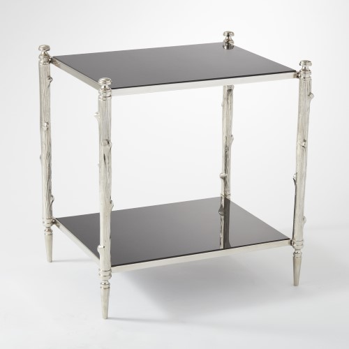 Arbor Side Table-Nickel & Black Granite Arbor Side Table-Nickel & Black Granite