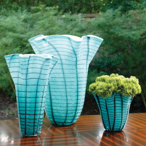 Ripple Vase-Blue-Lg Ripple Vase-Blue-Lg