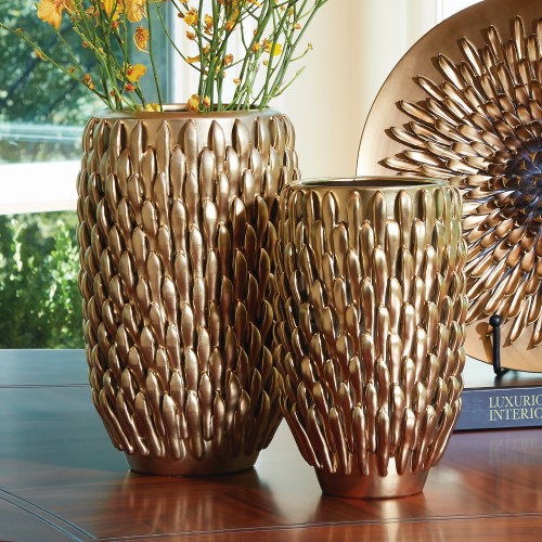 Chrysanthemum Vase-Matte Gold Chrysanthemum Vase-Matte Gold