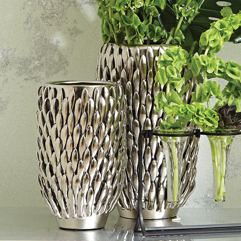 Chrysanthemum Vase-Matte Silver Chrysanthemum Vase-Matte Silver