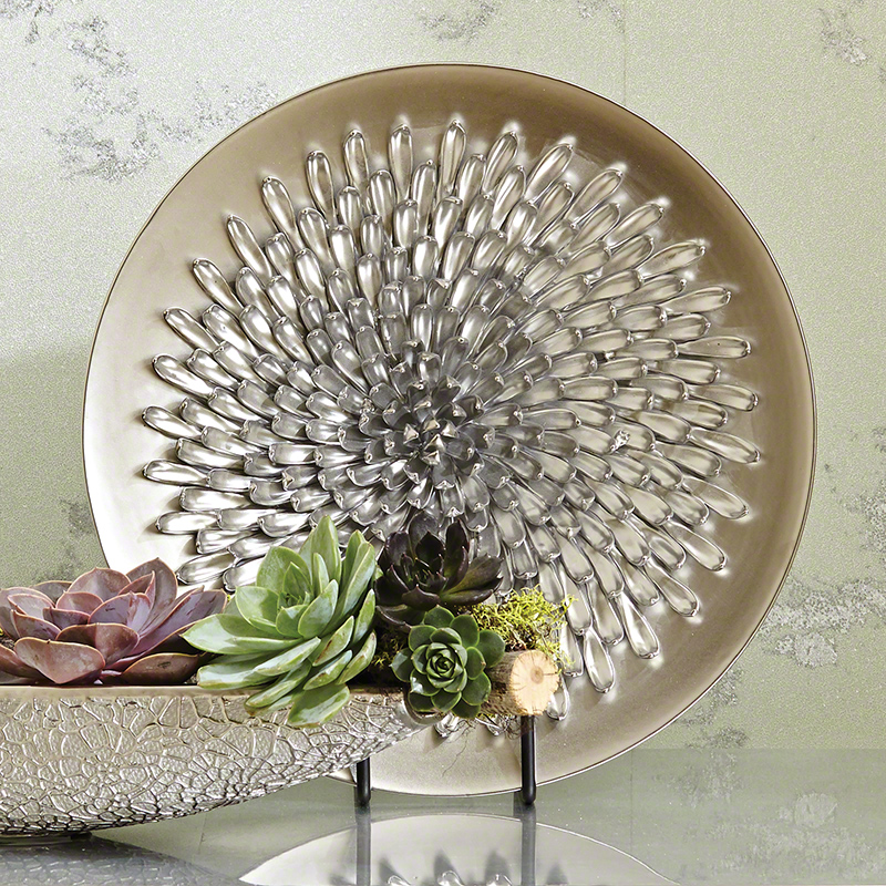 Chrysanthemum Charger-Matte Silver Chrysanthemum Charger-Matte Silver