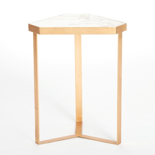 Tri-Hex Table-Gold Leaf-Marble Tri-Hex Table-Gold Leaf-Marble
