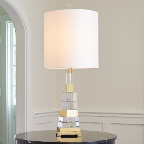 Twisted Crystal Lamp-Brass Twisted Crystal Lamp-Brass