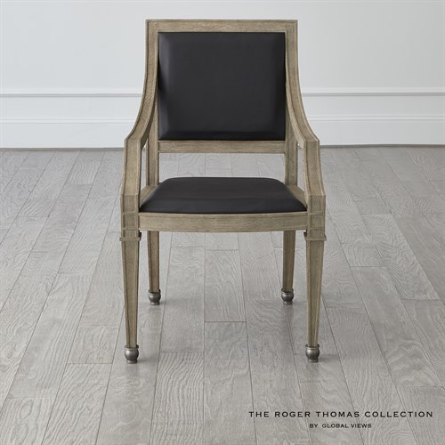 Seine Arm Chair-Grey w/Black Leather