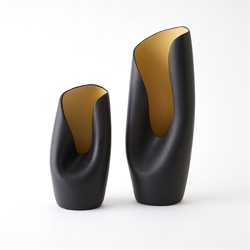 Avian Vases-Black/Gold