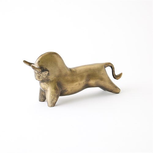 Sampson Bull Sculpture-Antique Brass