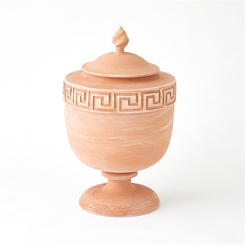 Villa Greek Key Urn-Terracotta