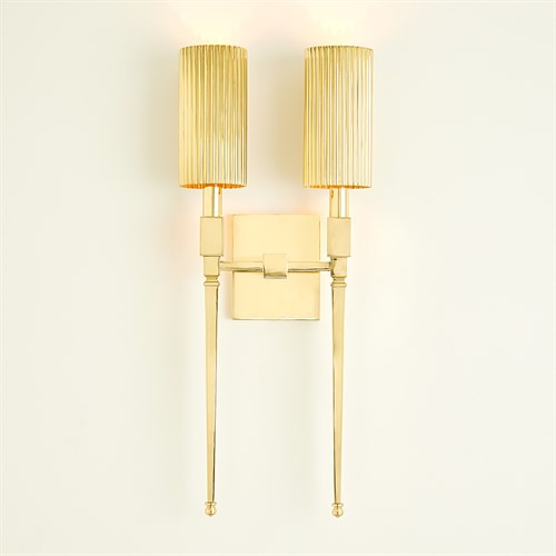 Fluted Double and Single Sconce Collection-Brass