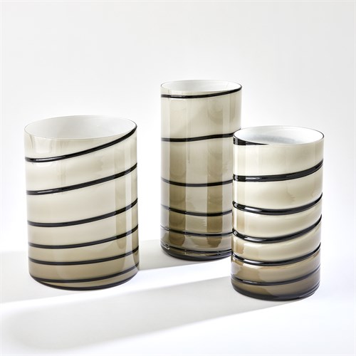 Twirl Vases-Amber/White