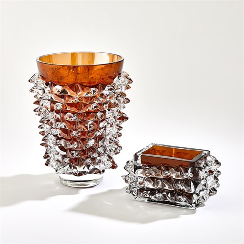 Porcupine Vases-Dark Amber