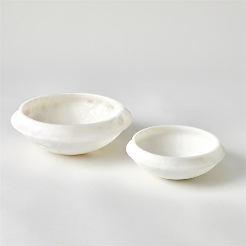 Cove Edge Alabaster Bowls-White