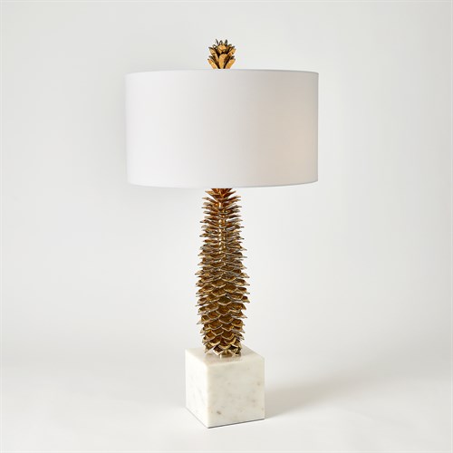 Pinecone Table Lamp-Brass