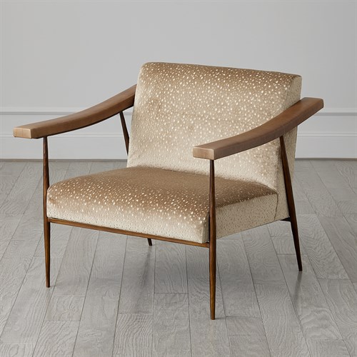 L. Brooks Fabric/Leather Chair-Bronze